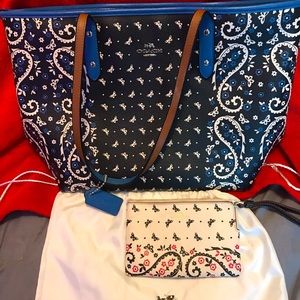 Coach Butterfly BandannaTote and Wallet